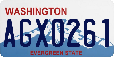 WA license plate AGX0261