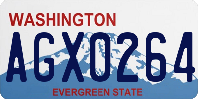 WA license plate AGX0264