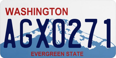 WA license plate AGX0271