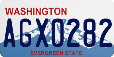 WA license plate AGX0282