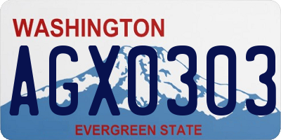 WA license plate AGX0303