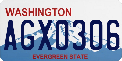 WA license plate AGX0306