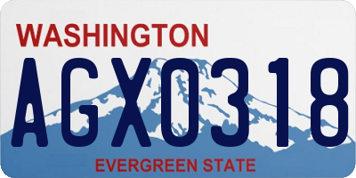 WA license plate AGX0318