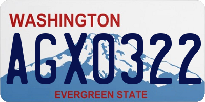 WA license plate AGX0322