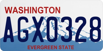 WA license plate AGX0328