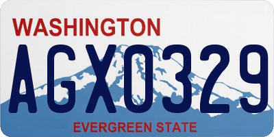 WA license plate AGX0329