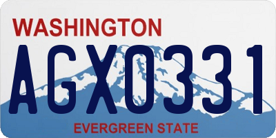 WA license plate AGX0331