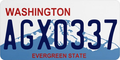 WA license plate AGX0337