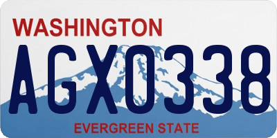 WA license plate AGX0338