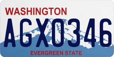 WA license plate AGX0346