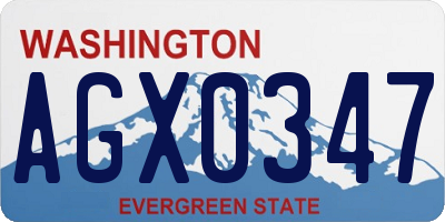 WA license plate AGX0347