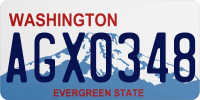 WA license plate AGX0348