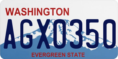 WA license plate AGX0350