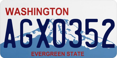 WA license plate AGX0352