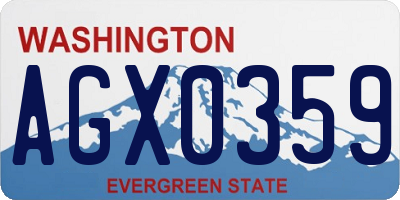 WA license plate AGX0359