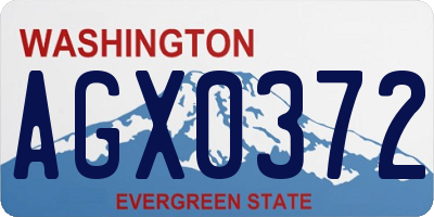 WA license plate AGX0372