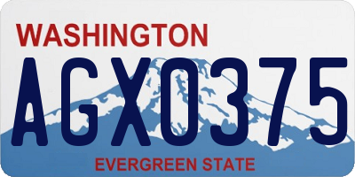 WA license plate AGX0375