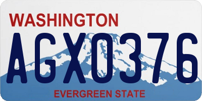 WA license plate AGX0376
