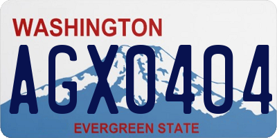 WA license plate AGX0404