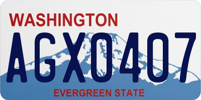 WA license plate AGX0407