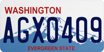 WA license plate AGX0409