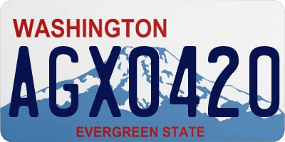WA license plate AGX0420
