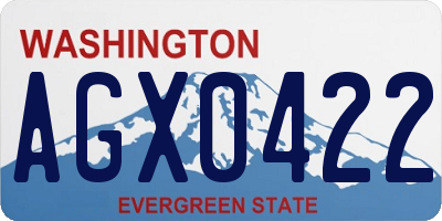 WA license plate AGX0422