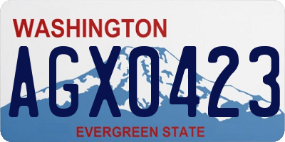 WA license plate AGX0423