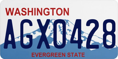 WA license plate AGX0428