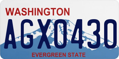 WA license plate AGX0430