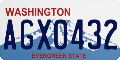 WA license plate AGX0432