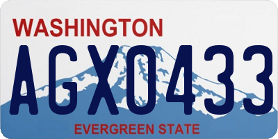 WA license plate AGX0433
