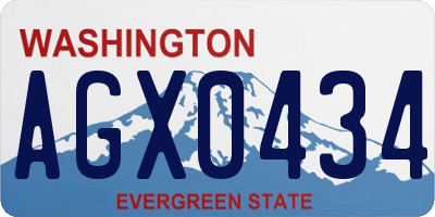 WA license plate AGX0434