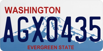 WA license plate AGX0435