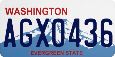WA license plate AGX0436