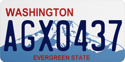 WA license plate AGX0437
