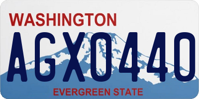 WA license plate AGX0440