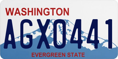 WA license plate AGX0441