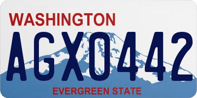 WA license plate AGX0442
