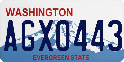 WA license plate AGX0443