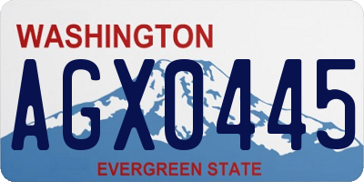 WA license plate AGX0445