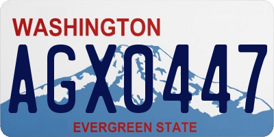 WA license plate AGX0447