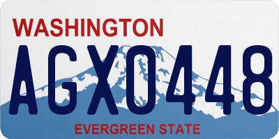 WA license plate AGX0448