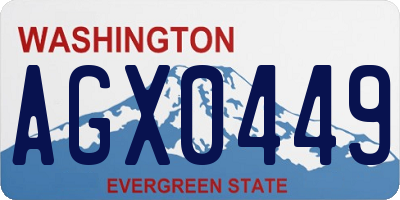WA license plate AGX0449