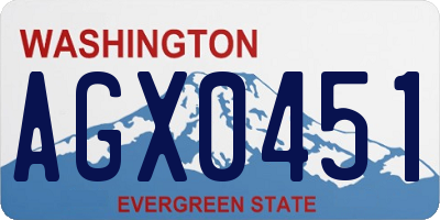 WA license plate AGX0451