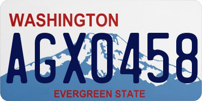 WA license plate AGX0458