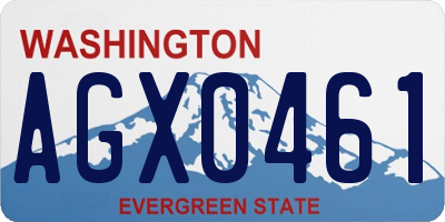 WA license plate AGX0461