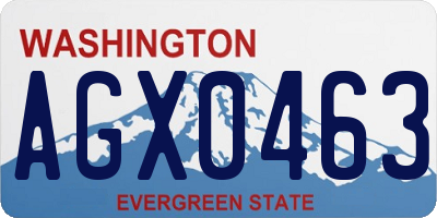WA license plate AGX0463
