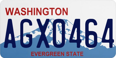 WA license plate AGX0464