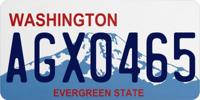 WA license plate AGX0465